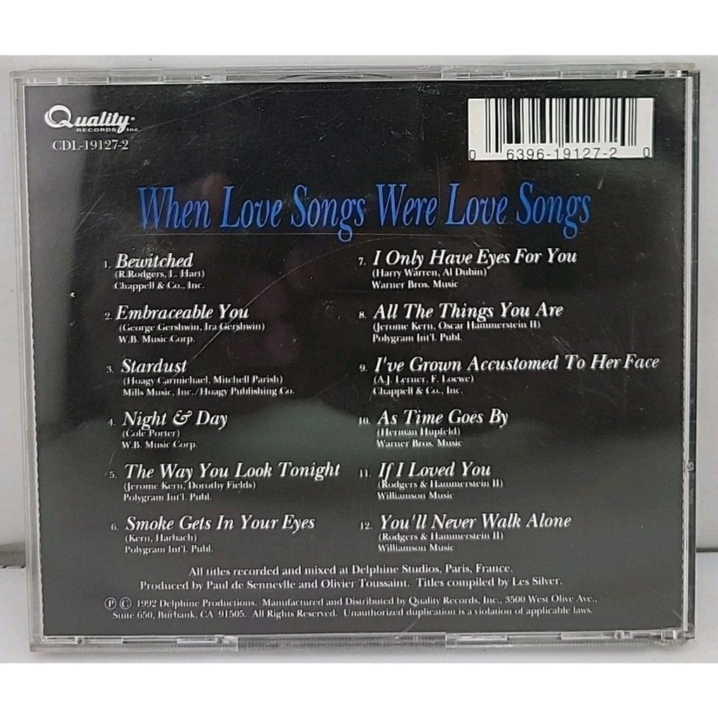 When Love Songs Were Love Songs by Richard Clayderman (CD, Sep-1992, Quality...