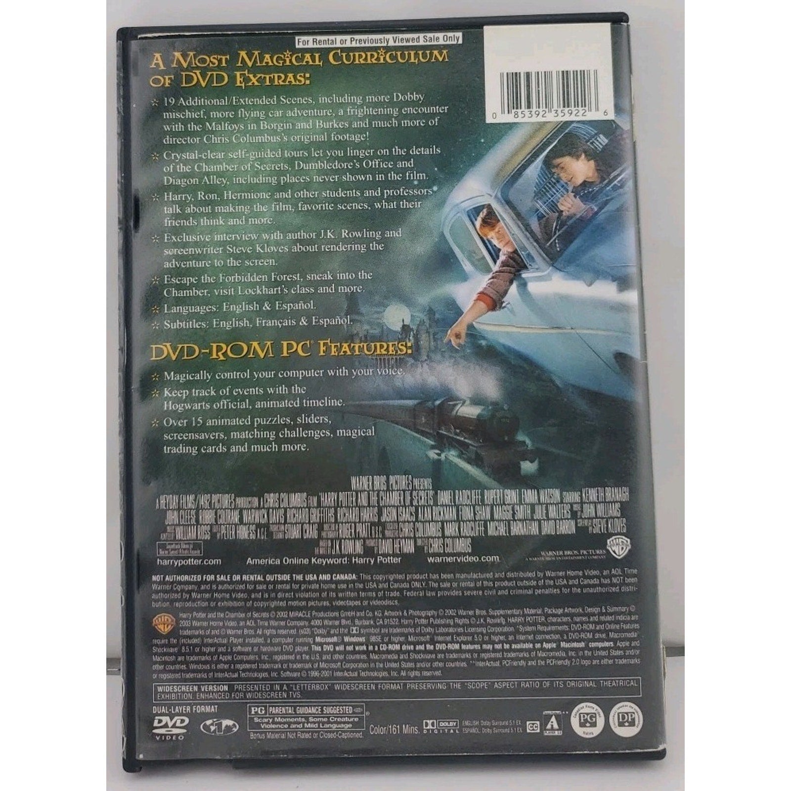 Harry Potter & the Chamber of Secrets (Blockbuster DVD, 2002)