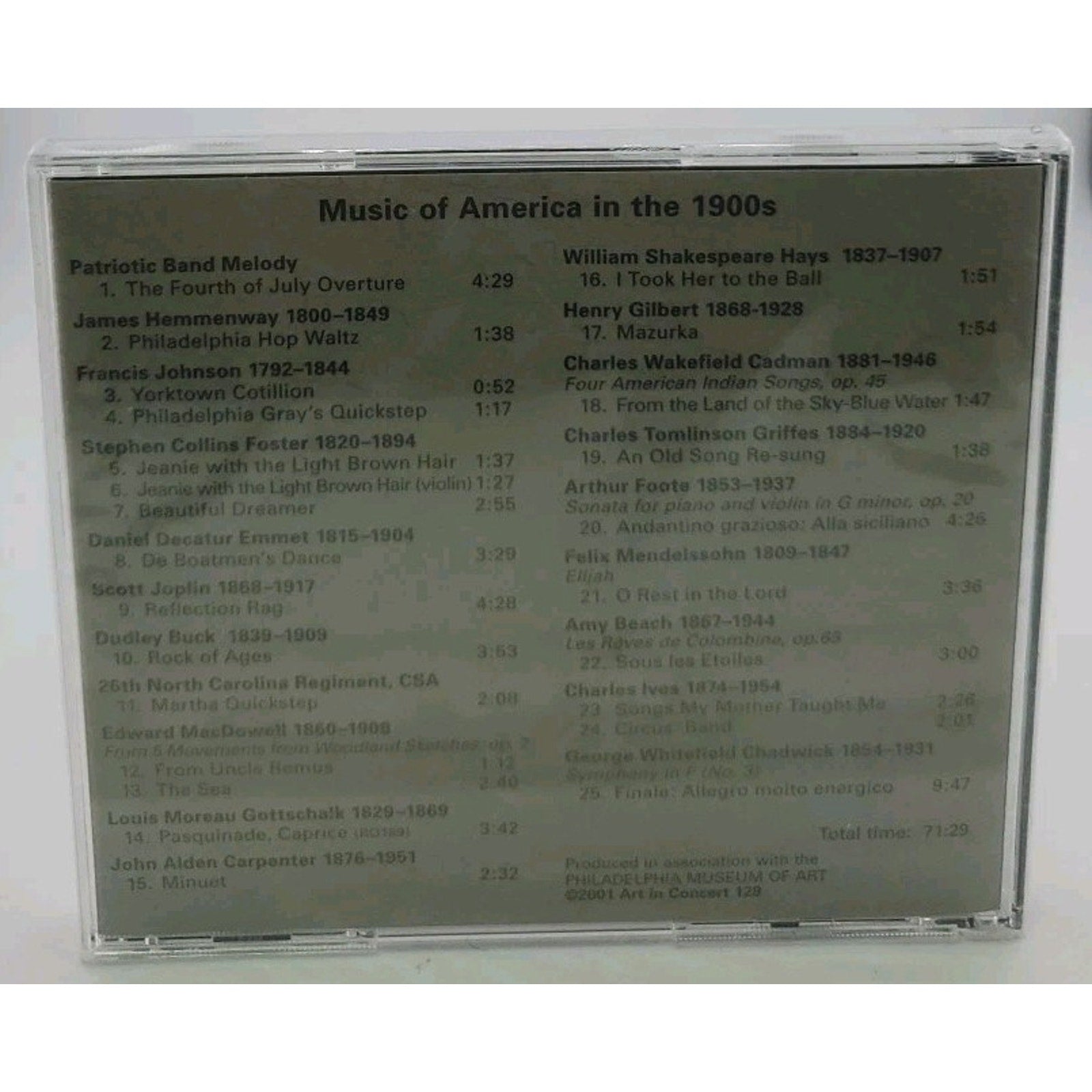 "Music, Philadelphia & Thomas Eakins"CD Museum Of Art 25 Songs