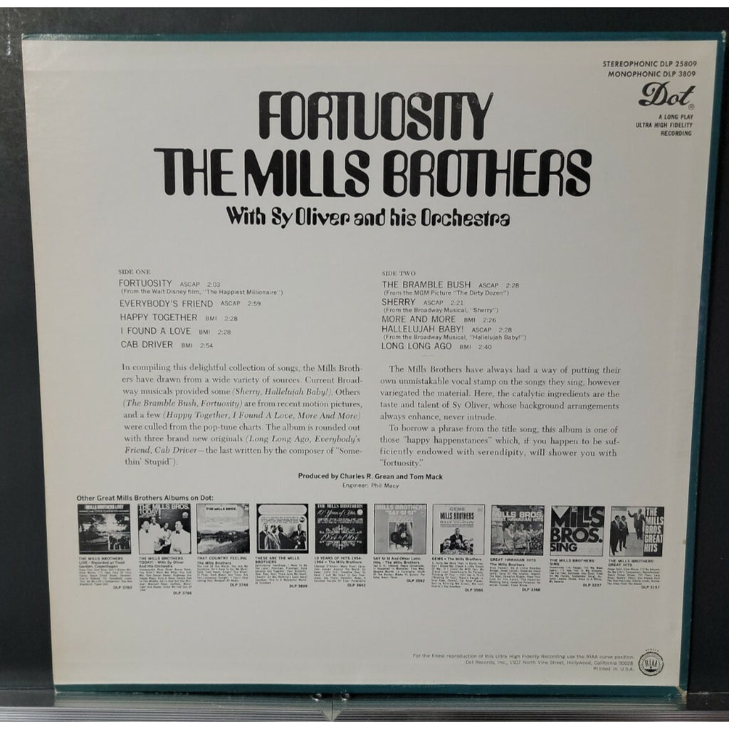 The Mills Brothers with Sy Oliver And His Orchestra – Fortuosity (Vinyl)