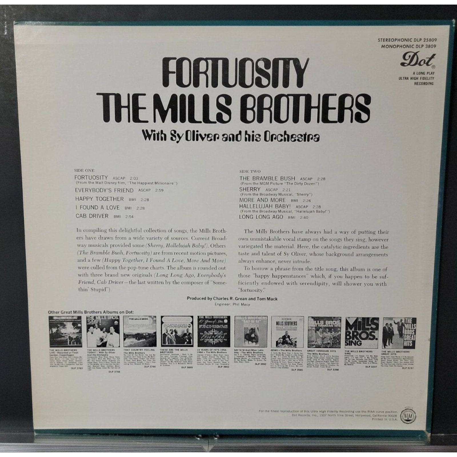 The Mills Brothers with Sy Oliver And His Orchestra – Fortuosity (Vinyl)