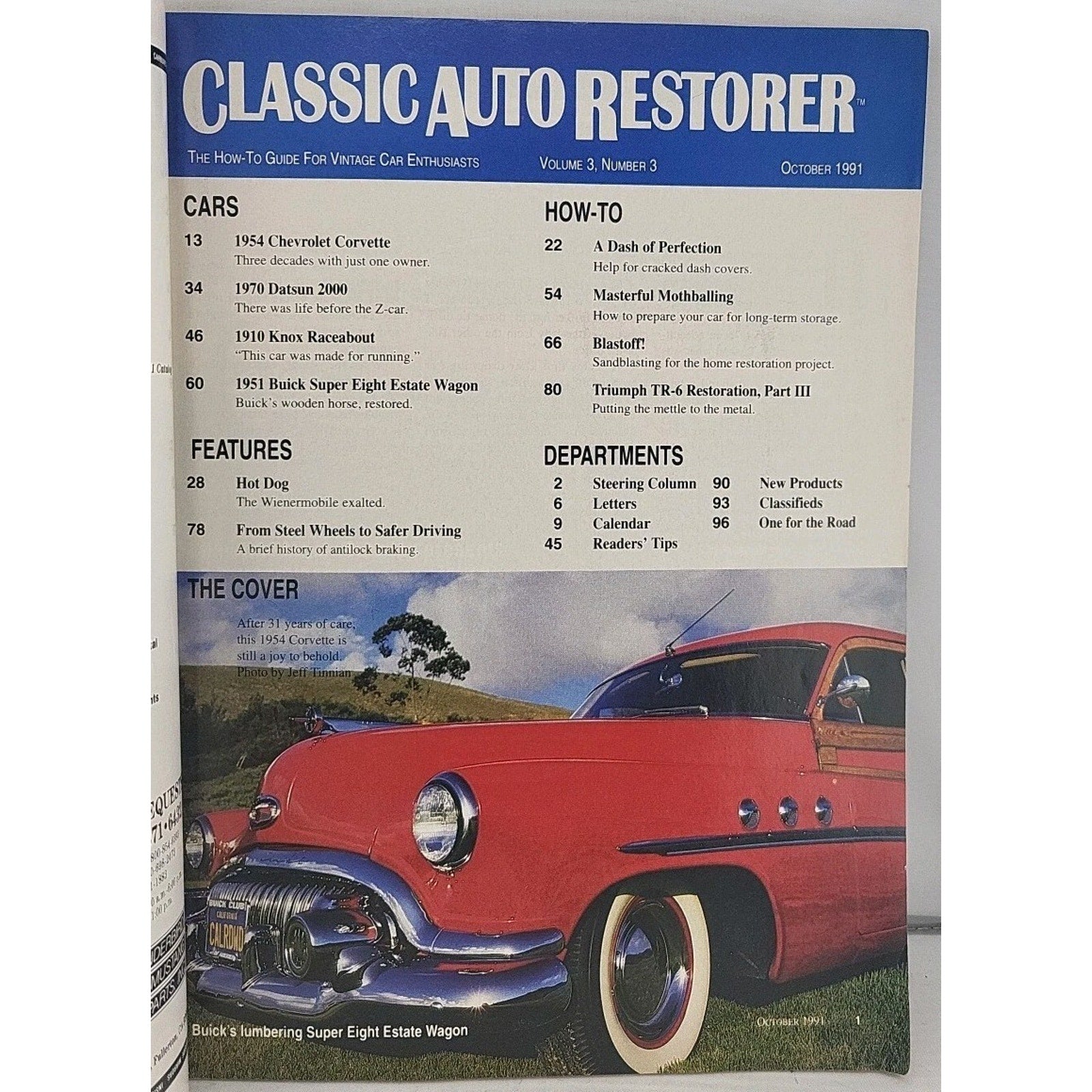 Classic Auto Restorer Magazine - October 1991 - Volume 3 Number 3