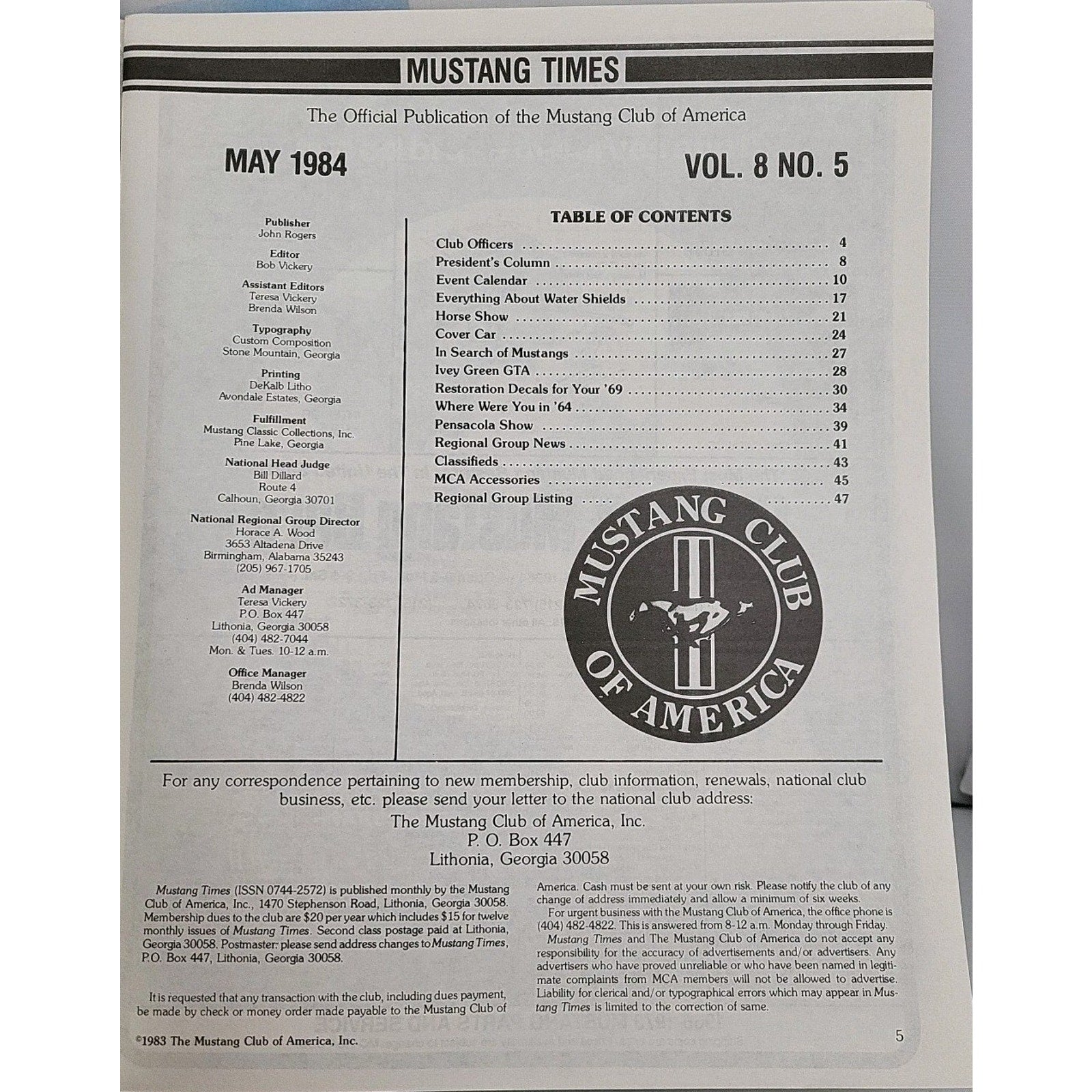 Mustang Times 1984 May Magazine