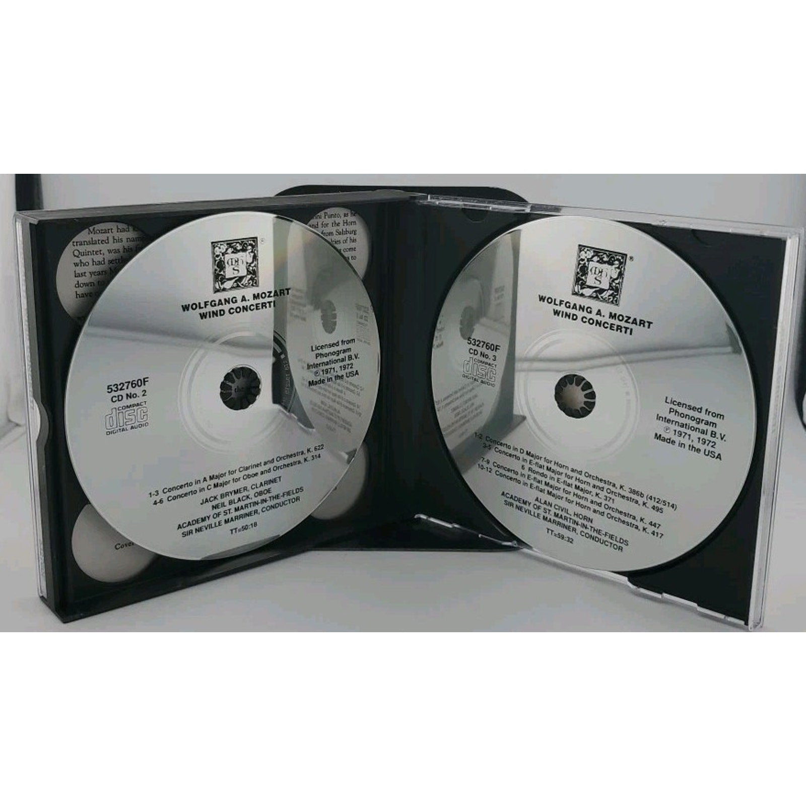 Wofgand A. Mozart's - Wind Concerti - Sir Neville Marriner (CD)
