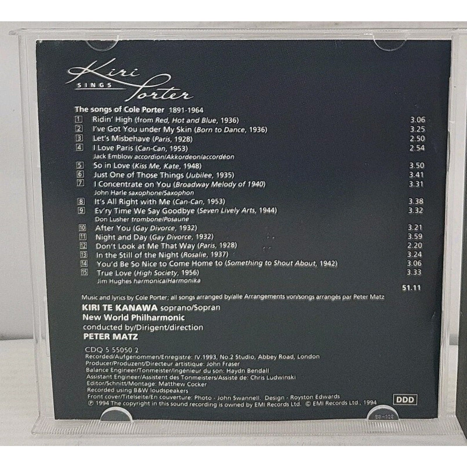 Kiri Sings Porter by Kiri Te Kanawa (CD, Mar-1994, EMI Angel (USA))