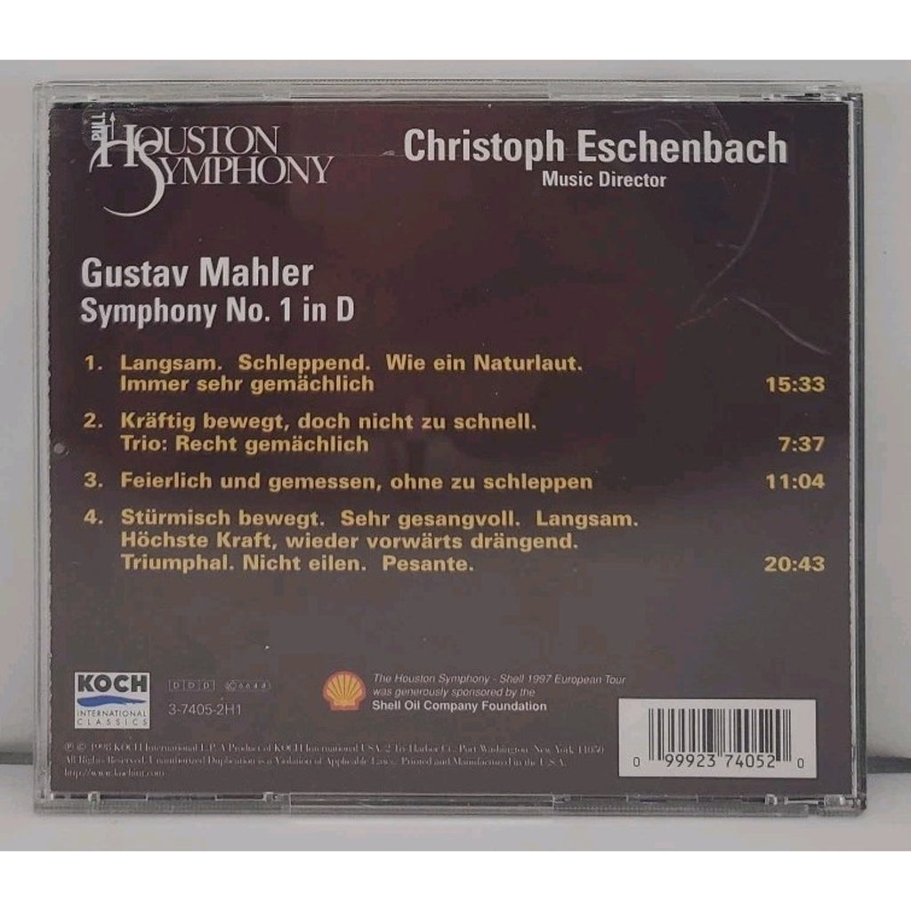 Houston Symphony 1 by Christoph Eschenbach, Gustav. Mahler (CD, 1998)