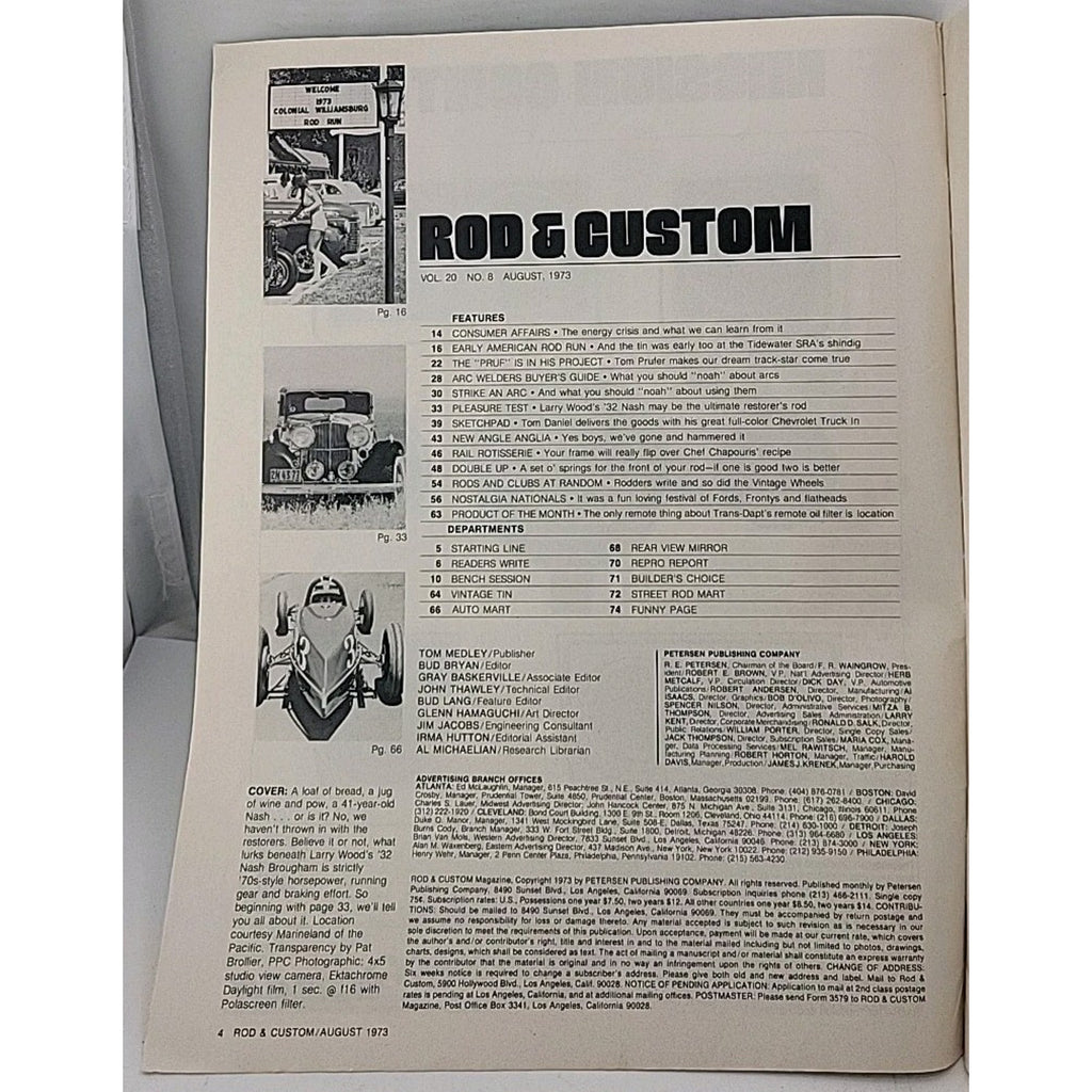 Rod & Custom Magazine - August 1973 - Vol. 20 No. 8