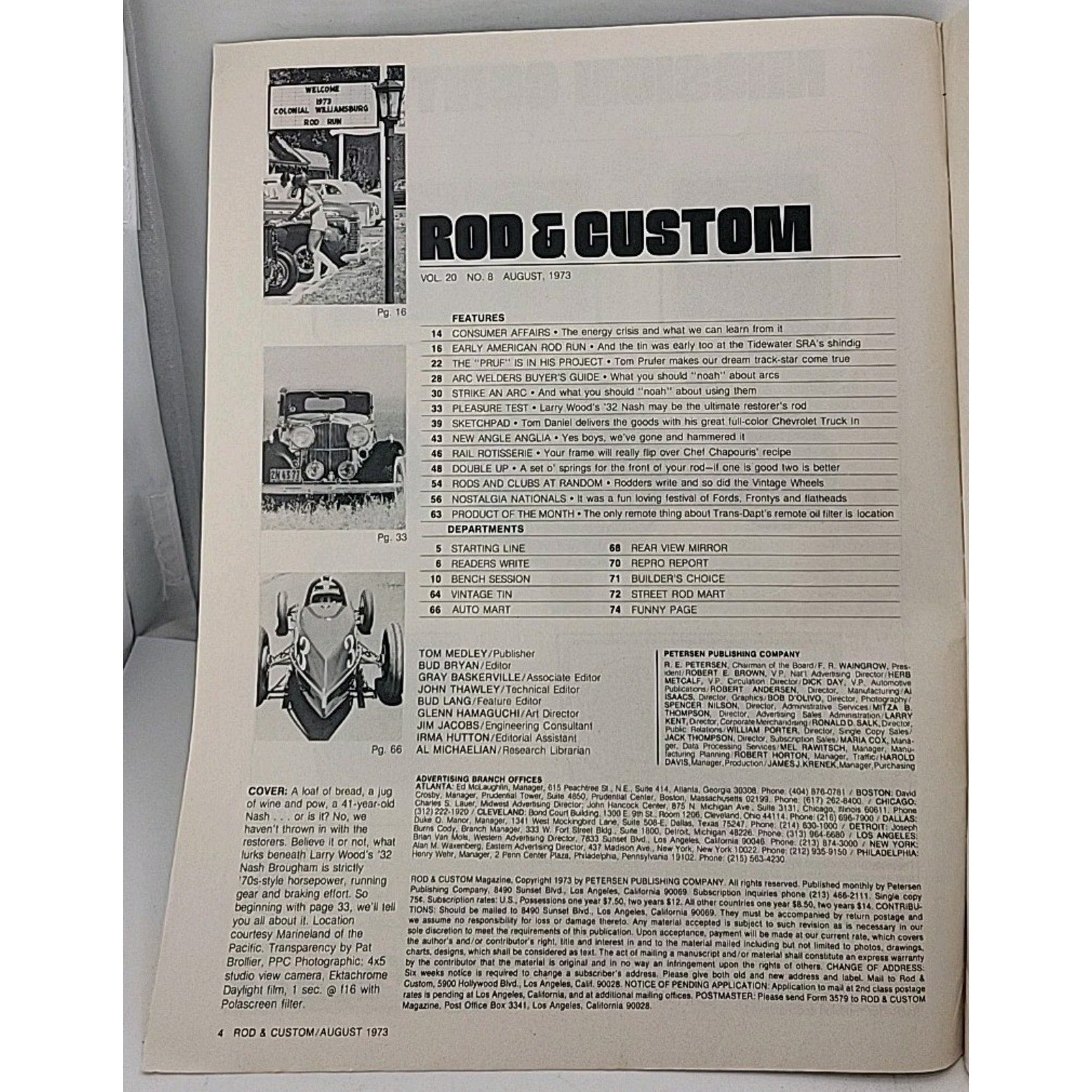 Rod & Custom Magazine - August 1973 - Vol. 20 No. 8