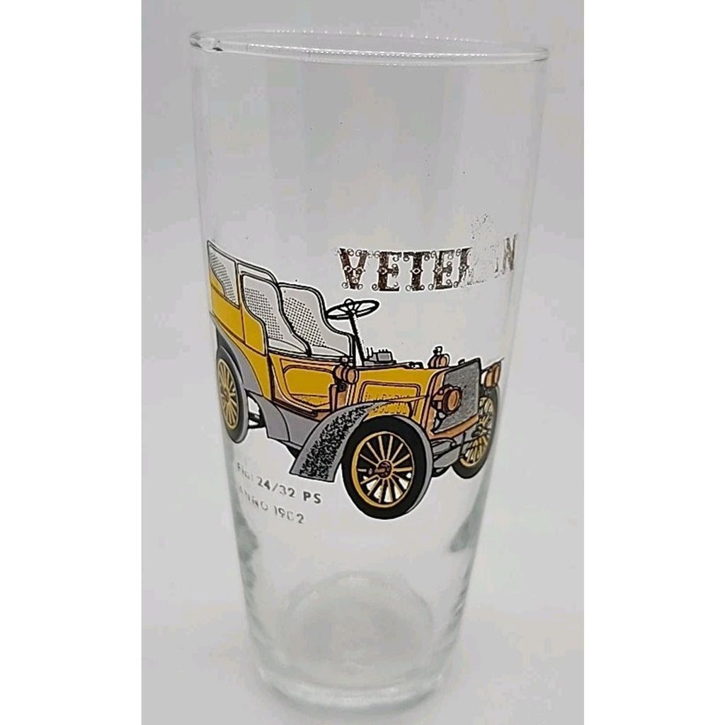 Set Of 5 Vintage Veteran Classic Car Glasses Early 1900s Cars