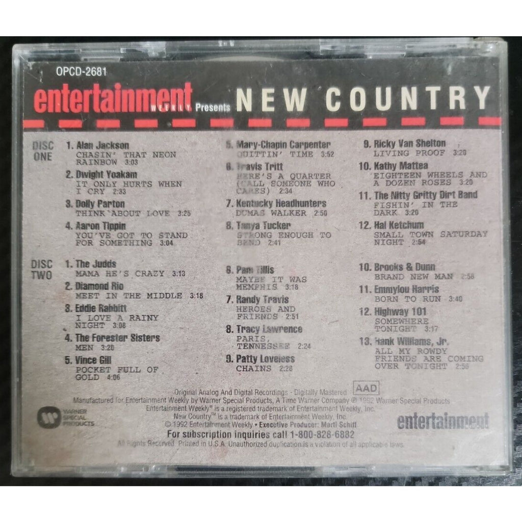 Entertainment Weekly Presents New Country - Various Artists (2 CD Set)